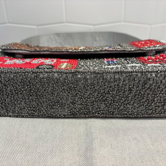 Viral London Beaded Shoulder Bag - Silver & Multicolor - Made in India - Picture 6 of 11